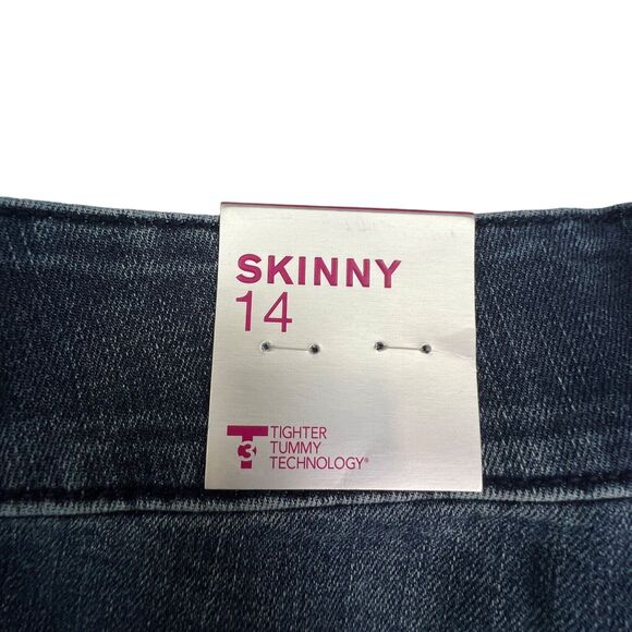 NWT Lane Bryant Tummy Control Dark Wash Jeans 14 PLUS Petite Skinny Jeans New - Picture 8 of 8